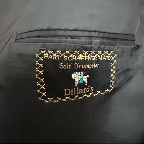 Hart Schaffner Marx Jacket Blazer Mens SZ 46R Gray Pin Stripe Single Breasted - Picture 2 of 8